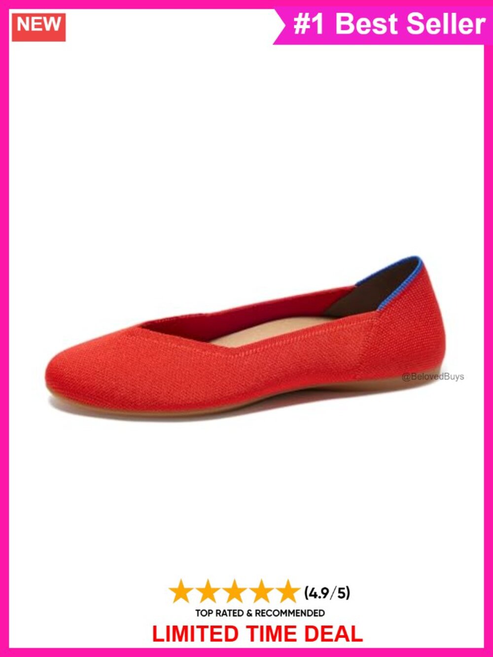 Women's Round Toe Ballet Flats Recycled Polyester Knit Washable Comfort Shoes